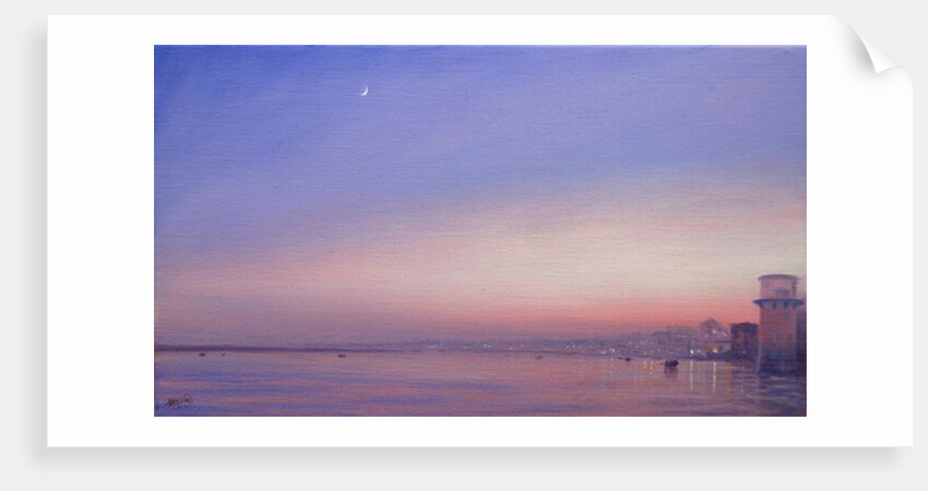 Moon over Varanasi by Derek Hare