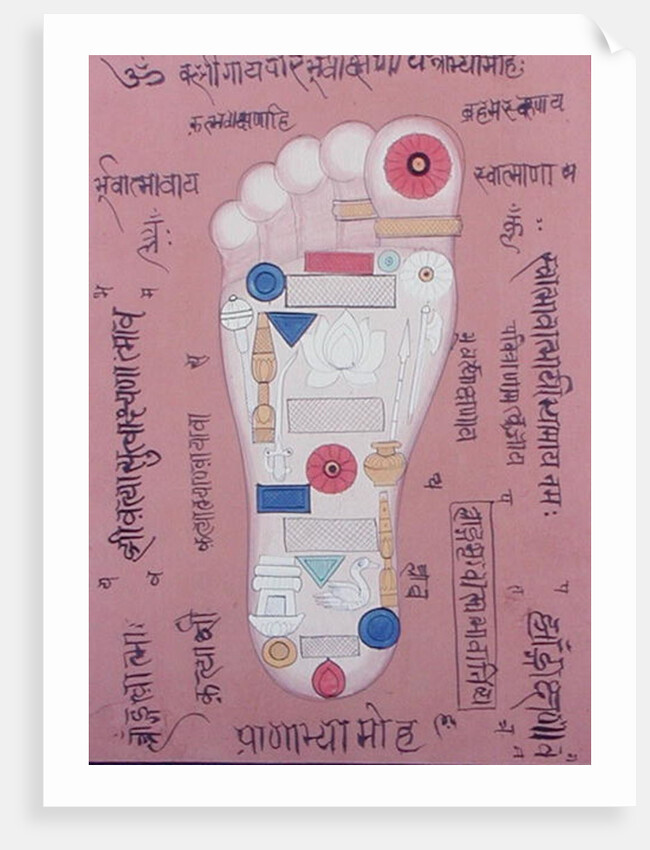 Tantric diagram of the right foot by School Indian