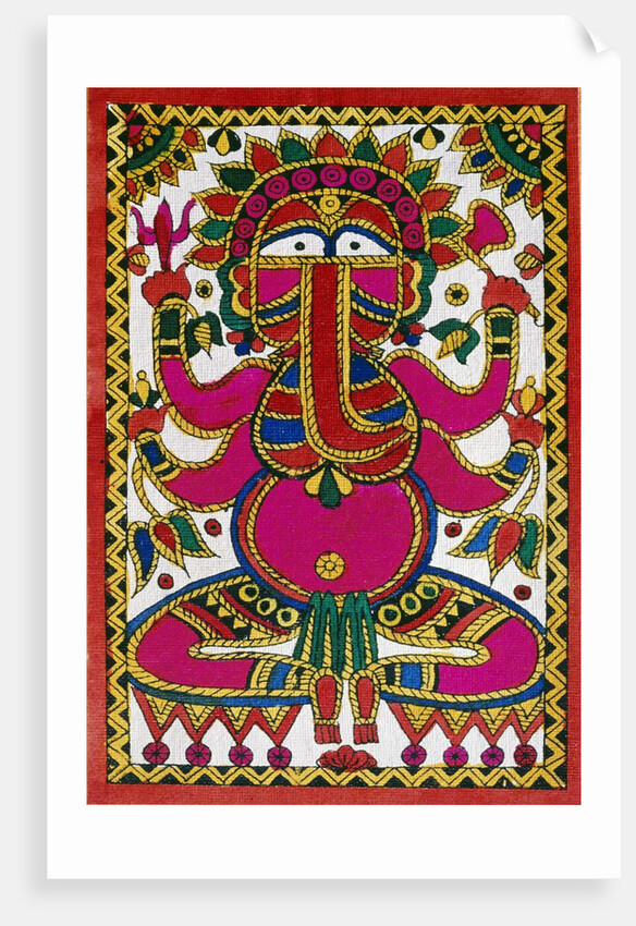 Elephant headed god Ganesh by School Indian