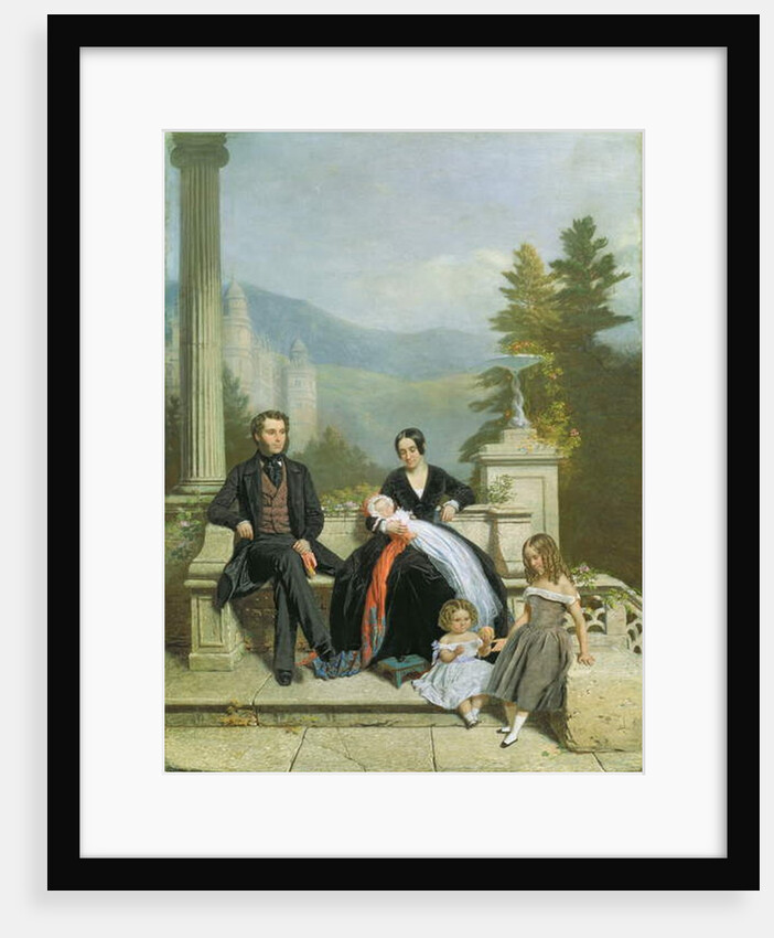 Henry Granville Fitzalan Howard with Minna Lyons and his three elder children, 1845 by Victor Dartiguenave