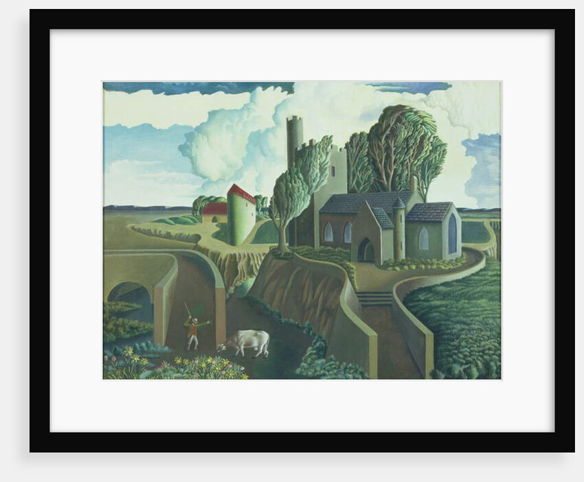 A Hilltop Church, 1930s by George Wright