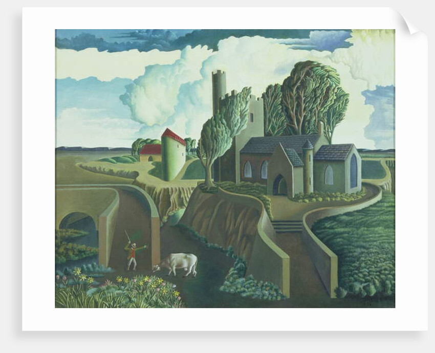 A Hilltop Church, 1930s by George Wright