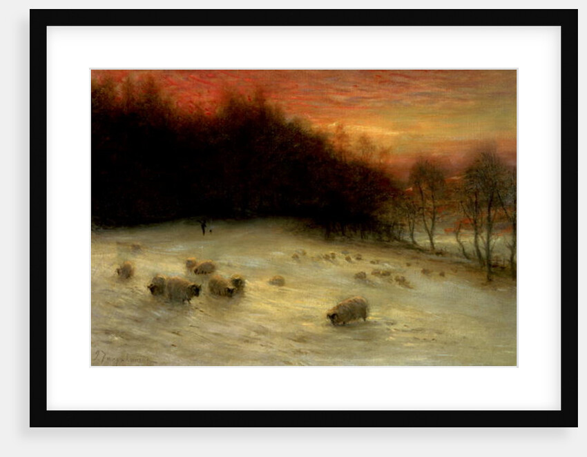 Sheep in a Winter Landscape, Evening by Joseph Farquharson
