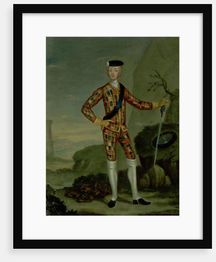 Prince Charles Edward in Tartan by Italian School