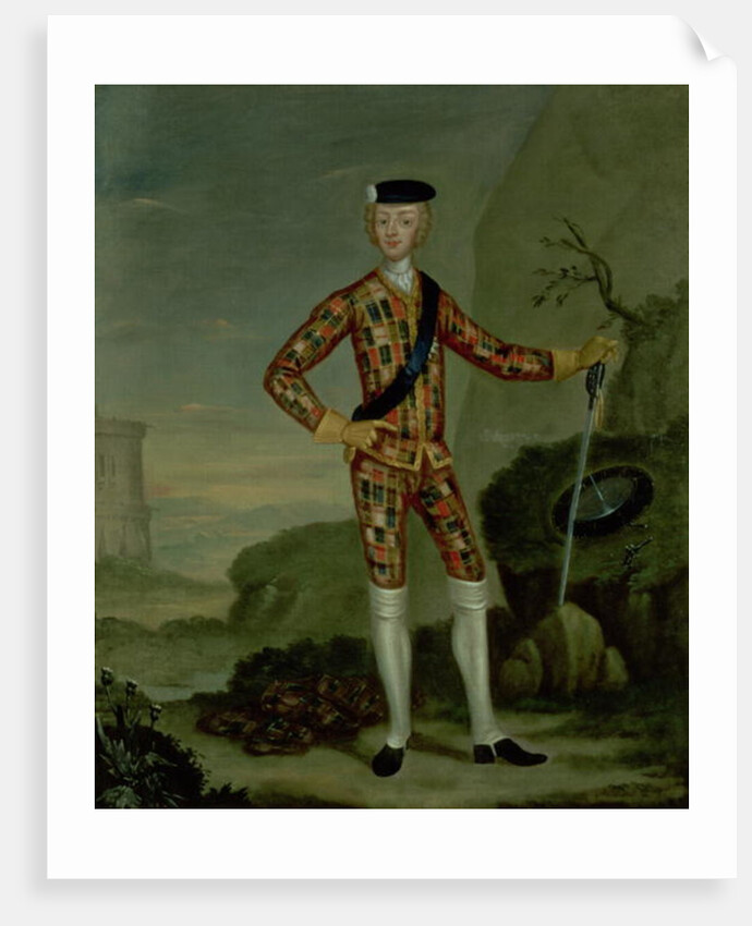 Prince Charles Edward in Tartan by Italian School