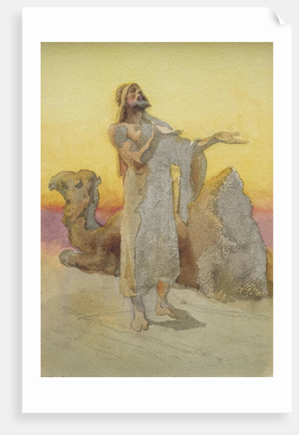 Study of an Arab Praying in the Desert with his Camel by Carl Haag