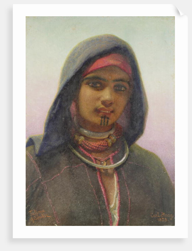 Fatime of Abukir, portrait of an Egyptian Fellaheen Girl, 1858 by Carl Haag