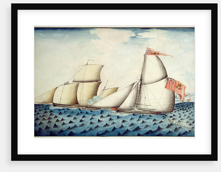 The Capture of 'The Four Brothers' by 'The Badger', Revenue Cutter, c.1823 by English School