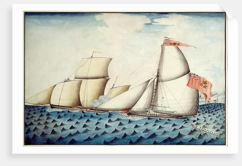 The Capture of 'The Four Brothers' by 'The Badger', Revenue Cutter, c.1823 by English School