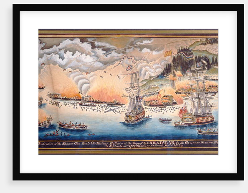 The Destruction of the Spanish Gun Boats and Floating Batteries at the Siege of Gibraltar by the Governor General Eliott, September 13th 1782, 1822 by James Rosewall