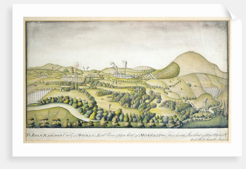To John Rawdon, Earl of Moira, this East View of His Seat of Montalto, c.1800 by English School