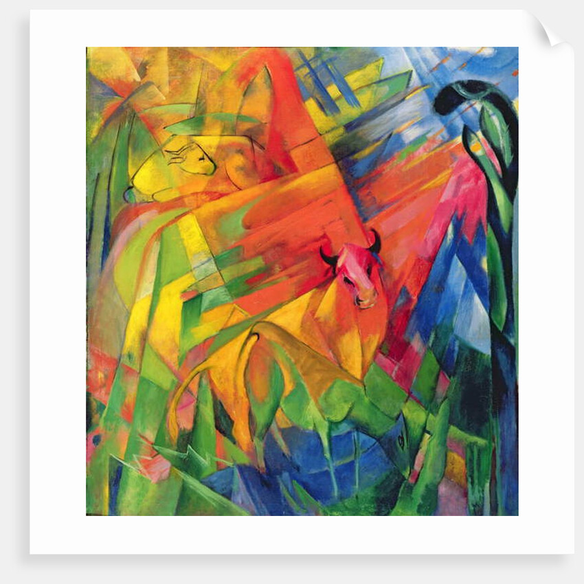 Animals in a Landscape, 1914 by Franz Marc