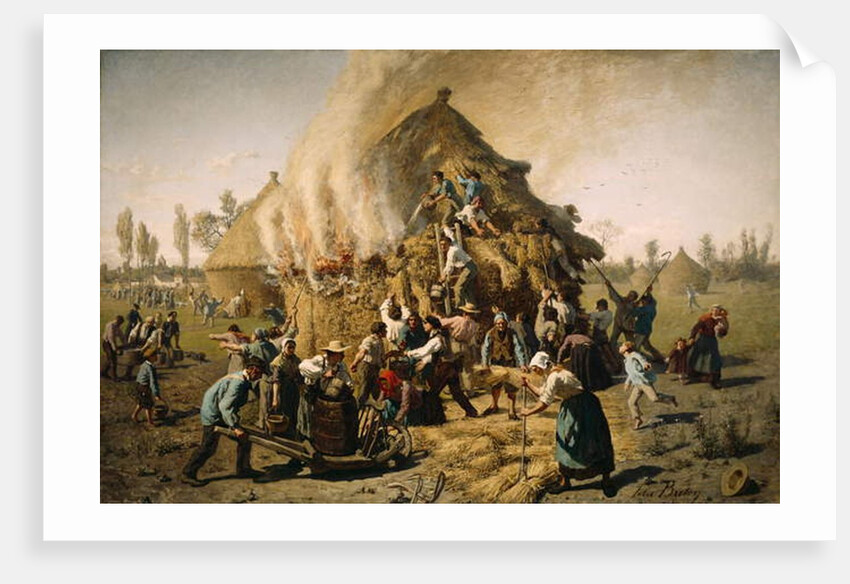 Fire in a Haystack, 1856 by Jules Breton