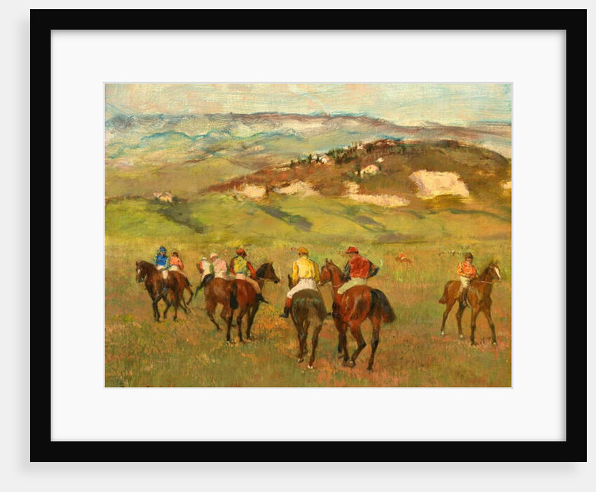 Jockeys on Horseback before Distant Hills, 1884 by Edgar Degas