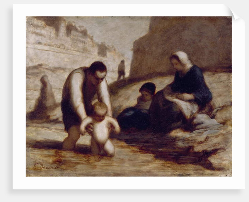 The First Bath by Honore Daumier