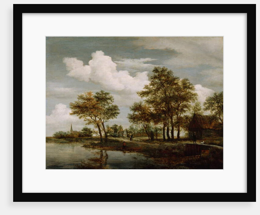 A River Scene, 1658 by Meindert Hobbema