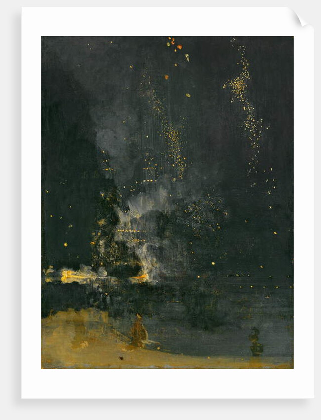 Nocturne en noir et or, la fusée qui retombe, 1875 by James Abbott McNeill Whistler