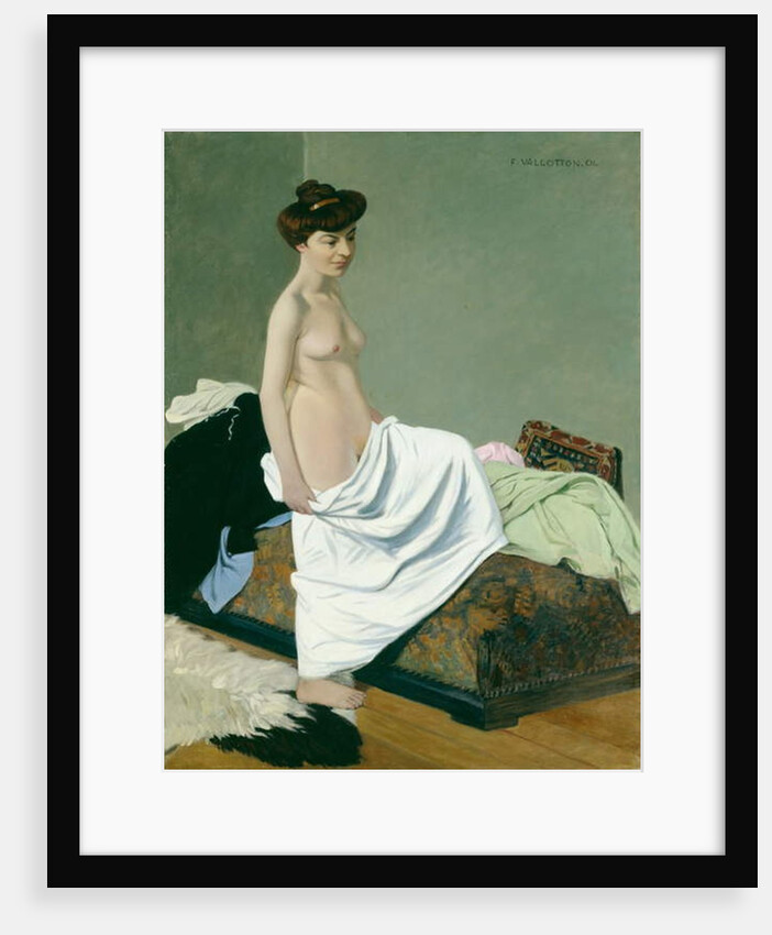 Standing nude holding a gown on her knee, 1904 by Felix Edouard Vallotton