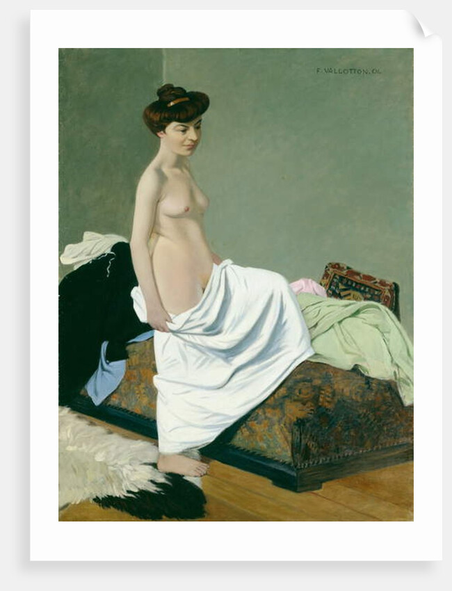 Standing nude holding a gown on her knee, 1904 by Felix Edouard Vallotton