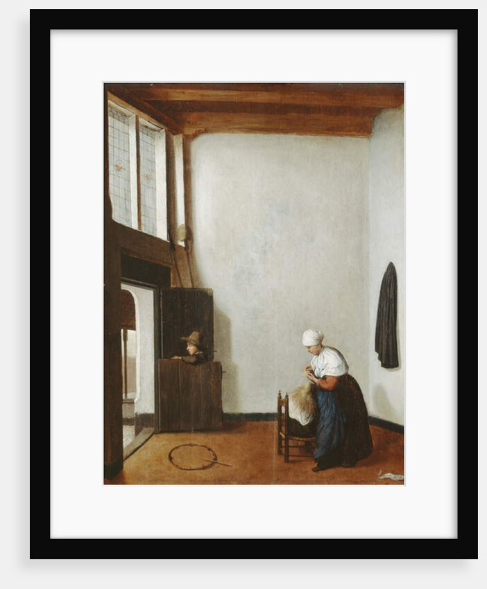 Interior with a woman combing a little girl's hair, c.1662 by Jacobus Vrel or Frel
