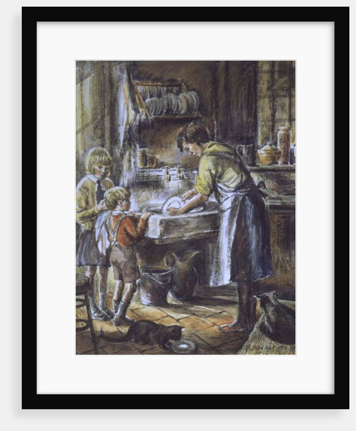 Helping with the Washing Up, 1975 by Anthea Durose