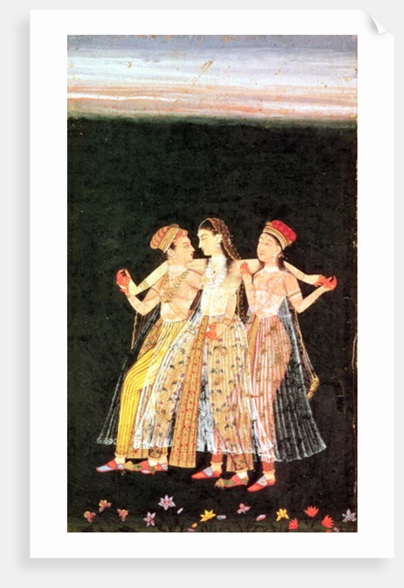 A Prince with Two Concubines by Indian School