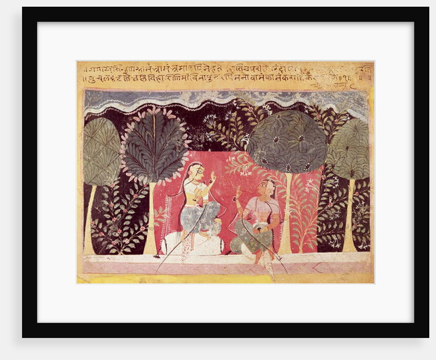 Two Princes in a Garden by Indian School