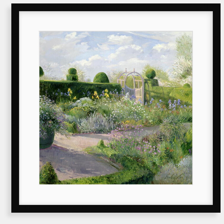 Irises in the Herb Garden, 1995 by Timothy Easton