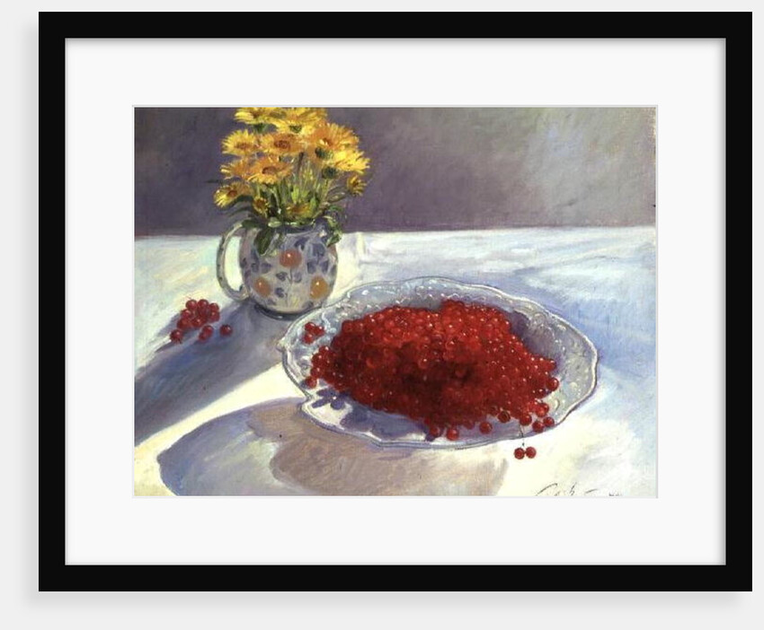 Still Life with Redcurrants and Marigolds, 1991 by Timothy Easton