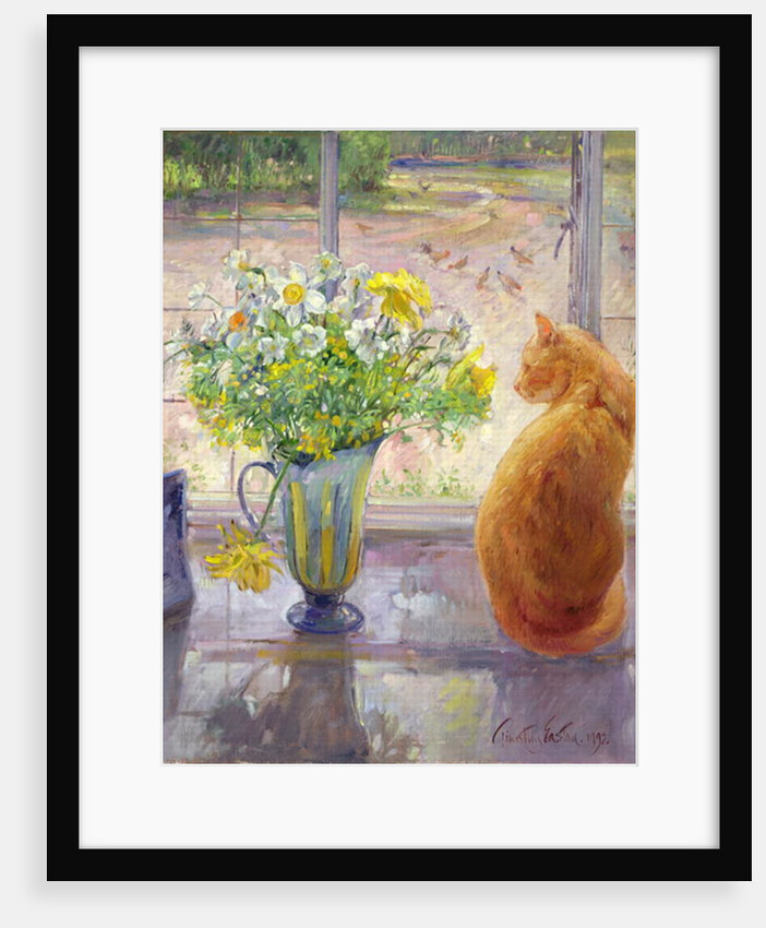 Striped Jug with Spring Flowers, 1992 by Timothy Easton