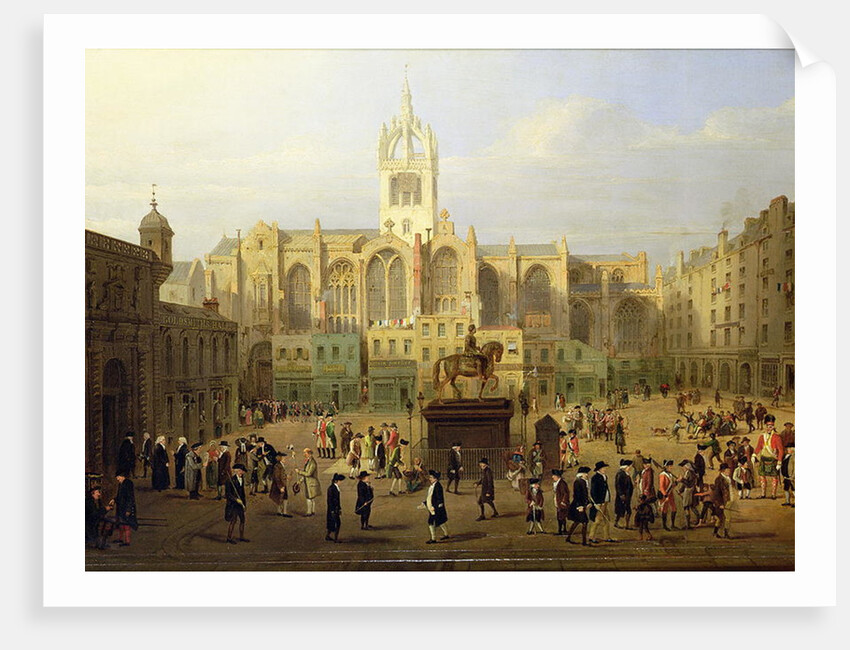 The Parliament Close and Public Figures of Edinburgh, about the End of the 18th Century by Wilkie Nasmyth & Stanfield Roberts