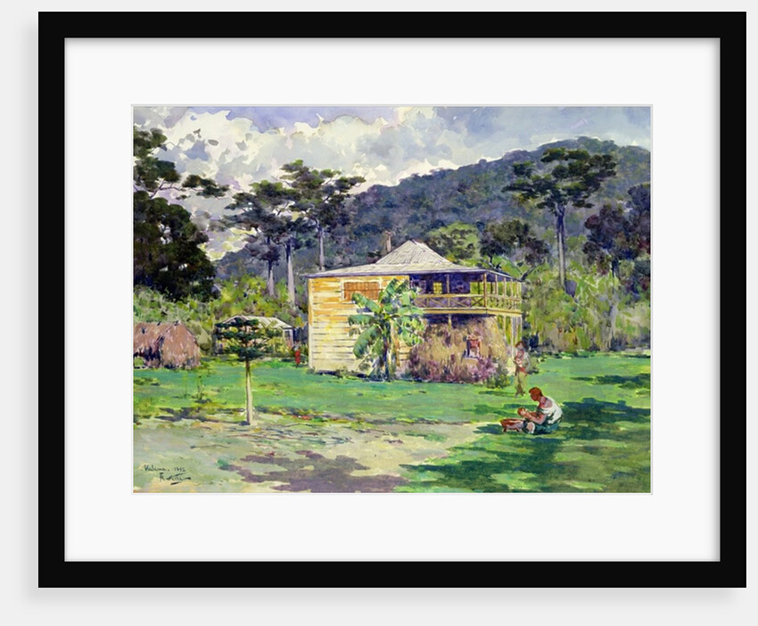 Vailima, 1892, home of Robert Louis Stevenson on Samoa by Count Girolamo Pieri Nerli