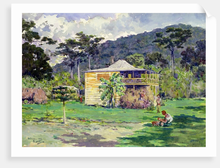 Vailima, 1892, home of Robert Louis Stevenson on Samoa by Count Girolamo Pieri Nerli