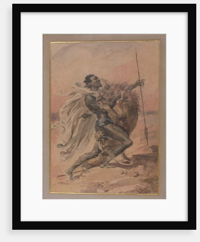 Struggle between a Warrior and a Lion by Alexandre Colin