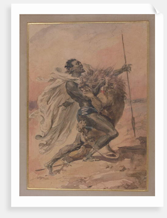 Struggle between a Warrior and a Lion by Alexandre Colin