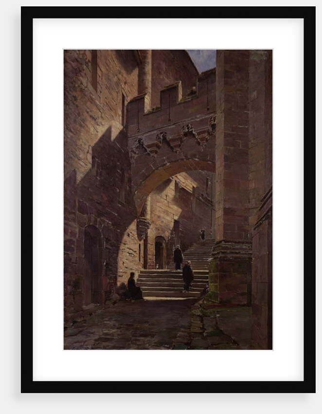Mont Saint-Michel, Fortified gate in the Abbey, 1881 by Emmanuel Lansyer