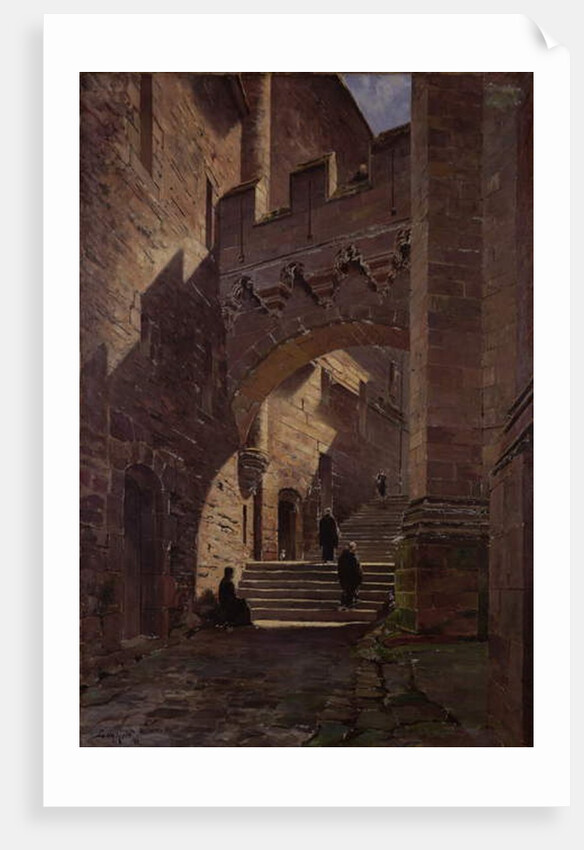 Mont Saint-Michel, Fortified gate in the Abbey, 1881 by Emmanuel Lansyer