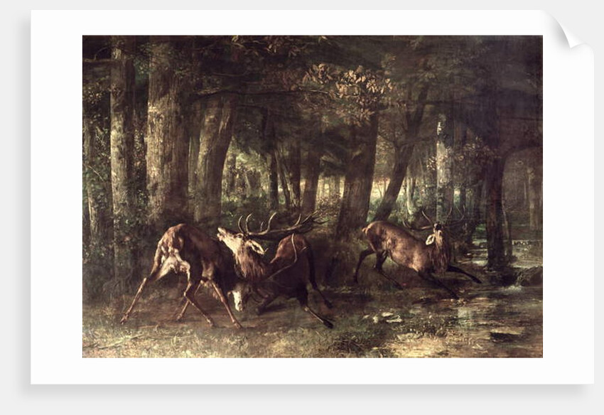 Spring, Stags Fighting, 1861 by Gustave Courbet