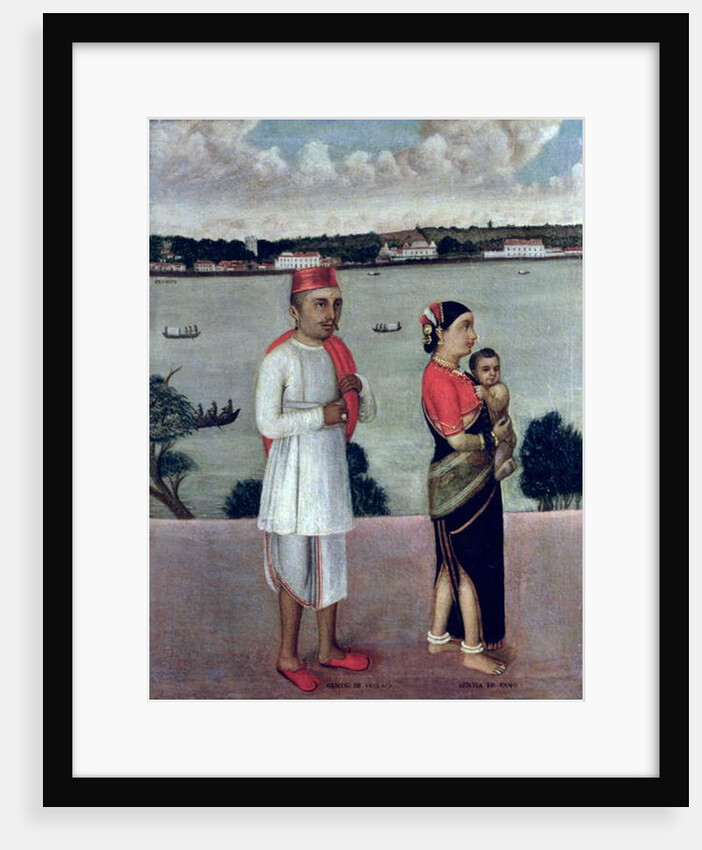Young Man of Angraca with a Young Woman and Baby from Pano, Goa School by Indian School