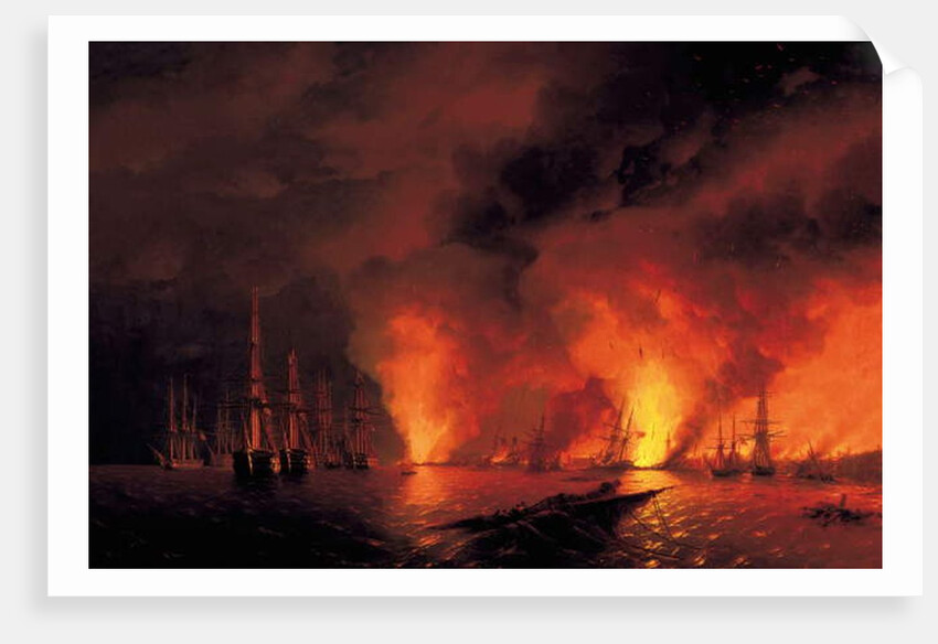 The Battle of Sinop on 18th November 1853 by Ivan Konstantinovich Aivazovsky