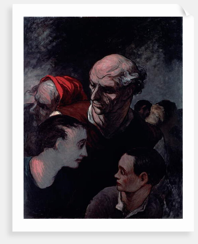 Family in a Barricade during the Paris Commune of 1870 by Honore Daumier