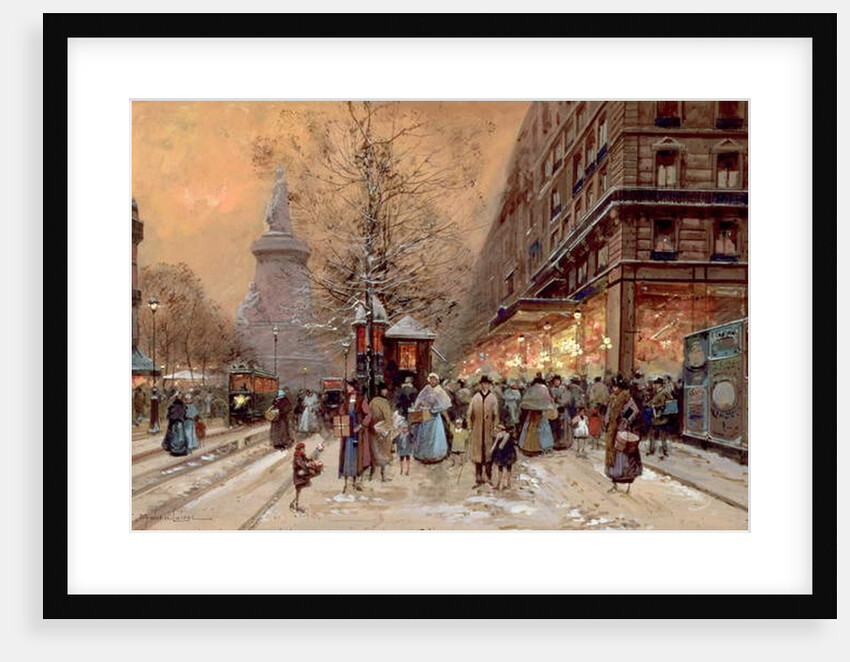 A Busy Boulevard near the Place de la Republique, Paris by Eugene Galien-Laloue