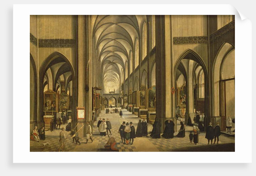 Interior of Antwerp cathedral with the Seven Sacraments, 1590 by Hendrik van Steenwyck