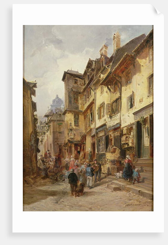 Street Scene, Northern France, 19th century by Jules Achille-Noel