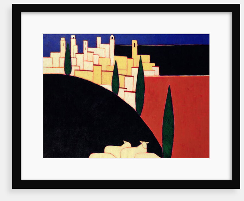 San Gimignano with Sheep, 1999 by Eithne Donne