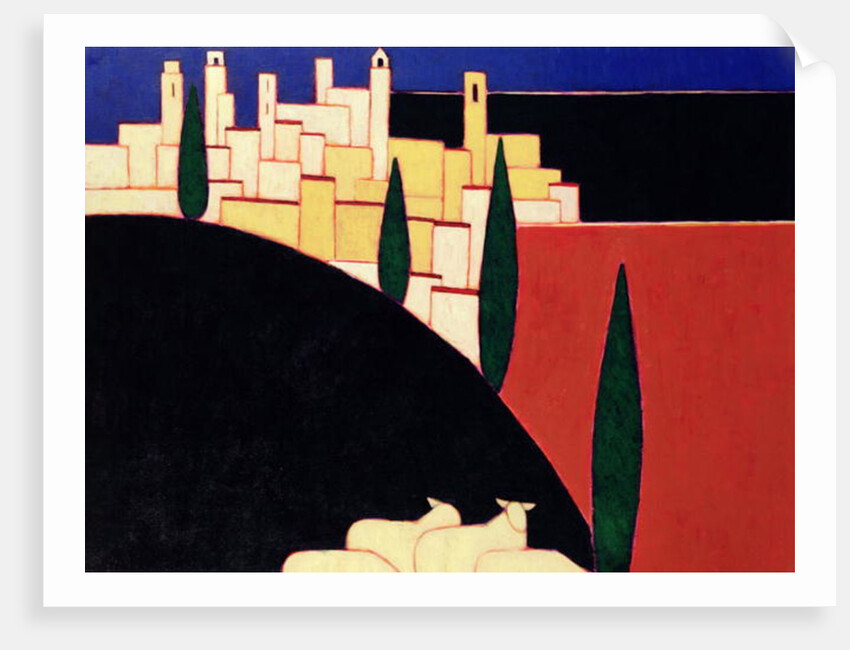 San Gimignano with Sheep, 1999 by Eithne Donne