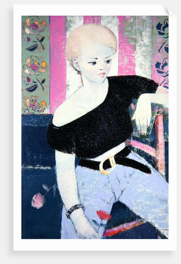 Girl with Rose by Endre Roder