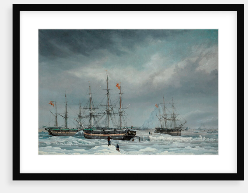 The Jane, Viewforth and Middleton fast in the ice, 1835 by Thomas A. Binks