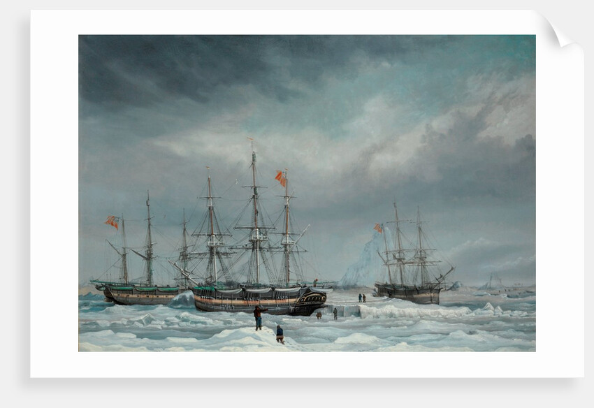 The Jane, Viewforth and Middleton fast in the ice, 1835 by Thomas A. Binks