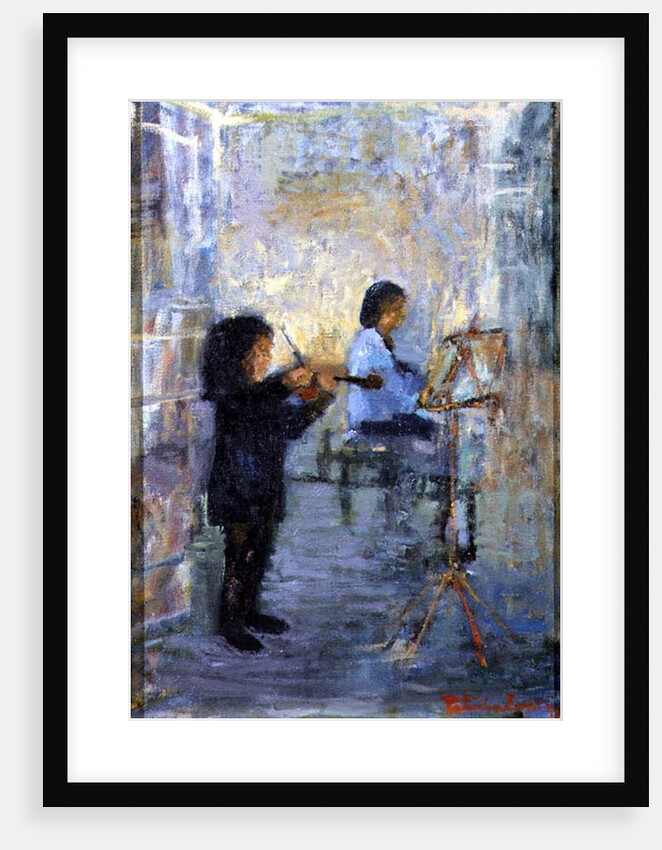 Hayley and Her Violin, 1997 by Patricia Espir